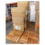 Pro Space 12 in. x 12 in. Acacia Wood Interlocking Flooring Deck Tile Checker Pattern Brown 12-Slats - 110 SQ FT.