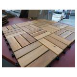 Pro Space 12 in. x 12 in. Acacia Wood Interlocking Flooring Deck Tile Checker Pattern Brown 12-Slats - 110 SQ FT.