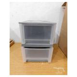 2 tier 1 Drawer Stackable Storage Unit in Gray (12 in. W x 8.39 in. H)