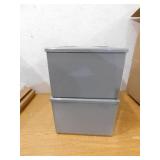 2 tier 1 Drawer Stackable Storage Unit in Gray (12 in. W x 8.39 in. H)