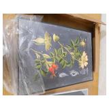 Stupell Industries "Botanical Drawing White Flower On Black Design" by Lettered and LinedWood Wall Art 15 in. x 10 in.