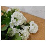 23 in. White Artificial Hydrangea Flower Branch Stem Faux Silk Floral Stems for Vase Wedding Home Decor 3pcs