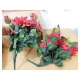 Nearly Natural Indoor/Outdoor 28 in. Bougainvillea Hanging Bush Artificial Plant UV Resistant (Set of 2)