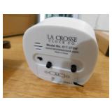 La Crosse Clock White Square Silent Sweeping Analog Alarm Clock