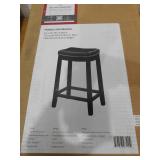 Home Decor Concord 26.5 in. Black Backless Wood Counter Stool with Faux Leather Seat