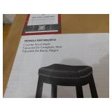 Home Decor Concord 26.5 in. Black Backless Wood Counter Stool with Faux Leather Seat