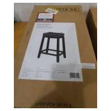 Home Decor Concord 26.5 in. Black Backless Wood Counter Stool with Faux Leather Seat