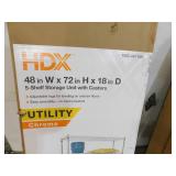 HDX 5-Tier Steel Wire Shelving Unit with Casters in Chrome (48 in. W x 72 in. H x 18 in. D)