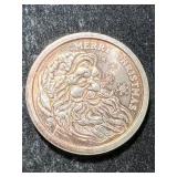 1 TROY OZ .999 FINE SILVER 2022 MERRY CHRISTMAS ROUND