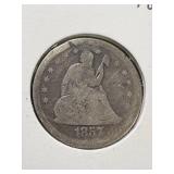 1857-O US SEATED LIBERTY QUARTER