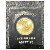 2023 CANADIAN MAPLE LEAF 1 GRAM .9999 FINE GOLD