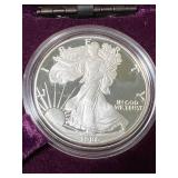1986 PROOF AMERICAN SILVER EAGLE IN ORIGINAL MINT BOX