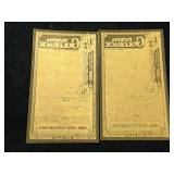 2 FLORIDA GOLDBACKS 1/2000TH TROY OZ 24K GOLD EACH