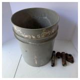 Lot of Assorted Pipe Fittings and Plumbing Connectors in Plastic Bucket