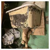 Vintage Cast Iron Wall Mount Utility Sink with Faucet