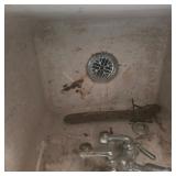 Vintage Cast Iron Wall Mount Utility Sink with Faucet