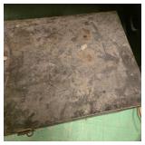 Black Metal Storage Chest with Handles