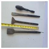 Lot of Masonry Chisels and Hammer Drill Bits