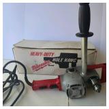 Milwaukee Heavy-Duty Hole Hawg Right Angle Drill with Side Handle and Box