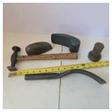 Lot of 5 Auto Body Sheet Metal Hammers and Dollies