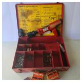 Hilti DX 200 Powder Actuated Fastening Tool Kit with Fasteners and Metal Case