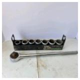 Thorsen 9 Piece 3/4" Drive Socket Set with Ratchet and Metal Holder