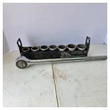 Thorsen 9 Piece 3/4" Drive Socket Set with Ratchet and Metal Holder