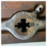 Vintage Tap and Die Set in Wooden Case with Assorted Dies and Taps