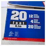 20 Ft 20 Amp 12 Gauge 4-Prong Extension Cord
