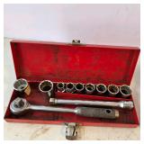 Lot of 2 Vintage 1/4" Drive Socket Sets with Metal Cases