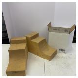 Lot of Wood Corbels and Plastic Storage Bin