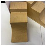 Lot of Wood Corbels and Plastic Storage Bin