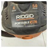 RIDGID 4 Gallon 5.0 Peak HP Portable Wet Dry Vac