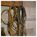 Lot of Extension Cords and Metal Cage Work Lights