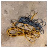 Lot of Yellow and Blue Extension Cords