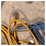 Lot of Yellow and Blue Extension Cords