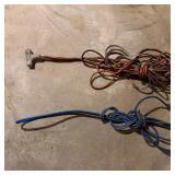 Lot of Extension Cords and Corded Utility Light