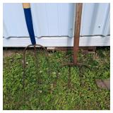 Lot of Long Handle Garden Tools with Forks and Hoes