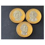 Silver Inlayed Presidential Dollars Laminated