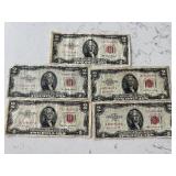 Red Seal $2 Dollar Notes
