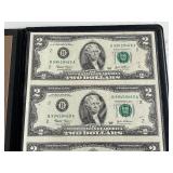 2003 Green Seal $2 Dollar Notes Uncut Sheet