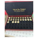 Gold and Silver Highlighted State Quarters