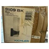 Black Kichler Wall Light-White Opal Etch Glass