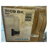 Black Kichler Wall Light-White Opal Etch Glass
