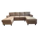 LR - U-Shaped Modular Sectional Sofa with Double Chaise Lounges