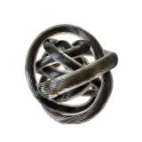 DN-Contemporary Decor Sculpture Trio Marble Sphere, Art Glass Knot & Heart Paperweight