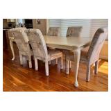 Dining Room Table & 6 Chairs - Cream Finish