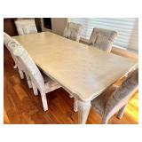Dining Room Table & 6 Chairs - Cream Finish