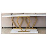 LR - Console Table Faux Marble Gold Base