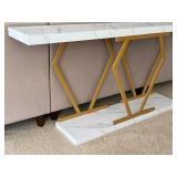 LR - Console Table Faux Marble Gold Base